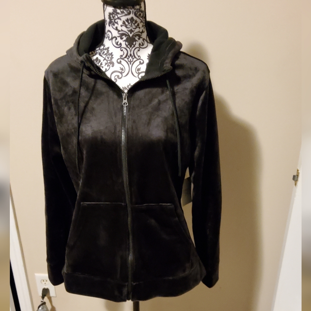 Time and Tru Velour Hoodie Jacket